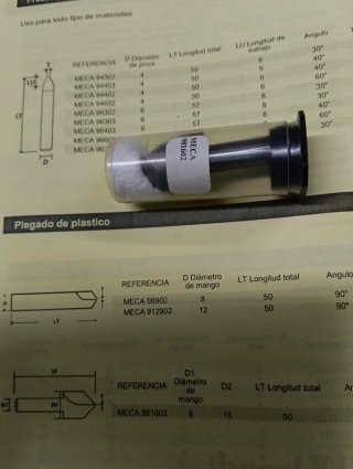 Fresa plegado plástico