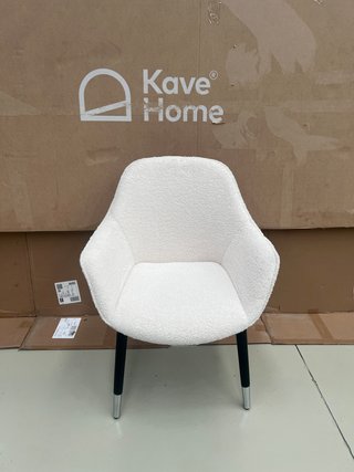 Sedia Kave Home Urmyra bianca bouclé