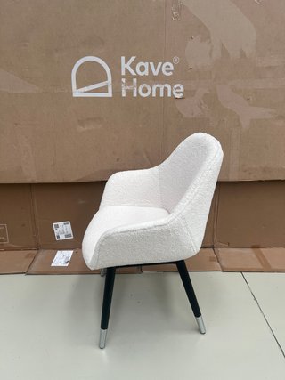 Sedia Kave Home Urmyra bianca bouclé