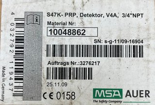 Detector Gas MSA S47K-PRP, 3/4NPT