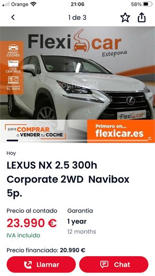 Lexus NX 300h 2016 híbrido