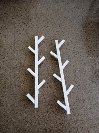 Perchero de madera blanco pared