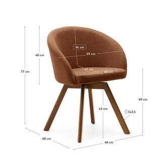 Sedia Marvin Kave Home ciniglia marrone