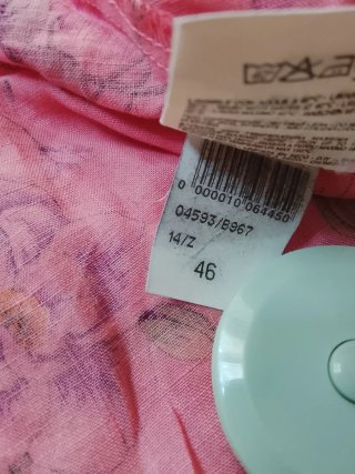 Abito puro lino floreale rosa Tg L