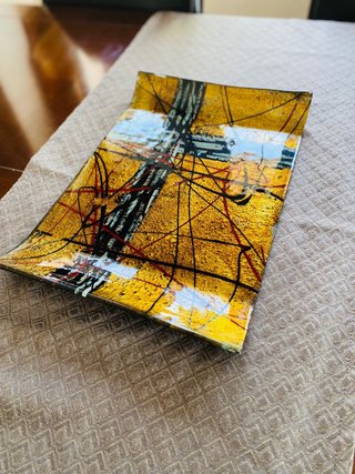 Plato decorativo arte abstracto