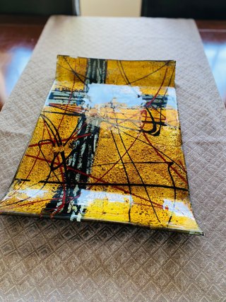 Plato decorativo arte abstracto