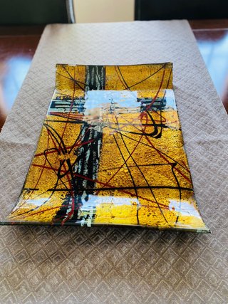 Plato decorativo arte abstracto
