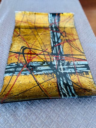 Plato decorativo arte abstracto