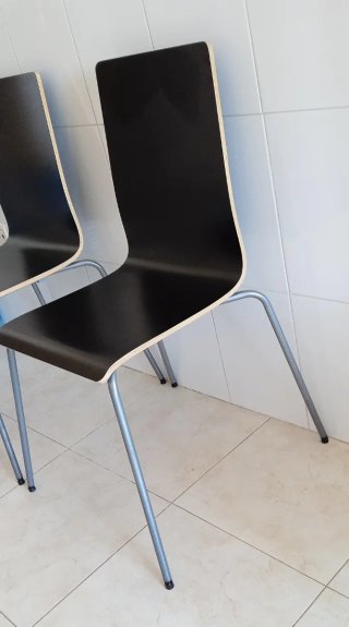 Juego de 2 sillas madera y acero