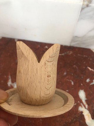 Set 3 portacandele legno grezzo