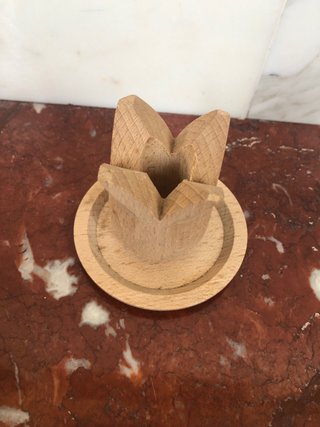 Set 3 portacandele legno grezzo