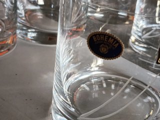 6 Vasos Bohemia Cristal Anchos años 80