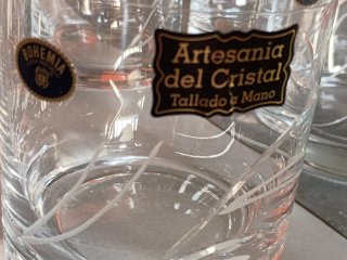 6 Vasos Bohemia Cristal Anchos años 80