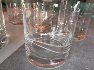 6 Vasos Bohemia Cristal Anchos años 80