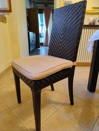Set 6 Sedie Eleganti Bamboo e Tek + Cuscini