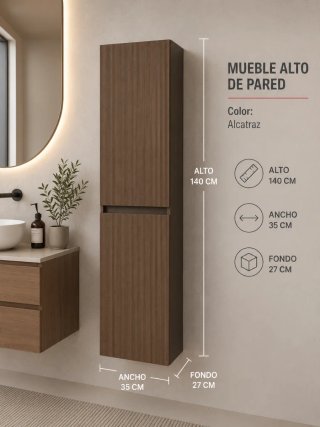 Mueble de Baños Auxiliar 2 y 1 Puerta Moderno