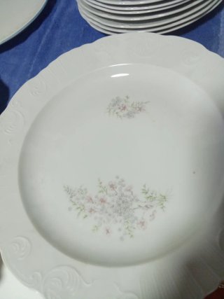 Pezzi di stoviglie in porcellana bianca