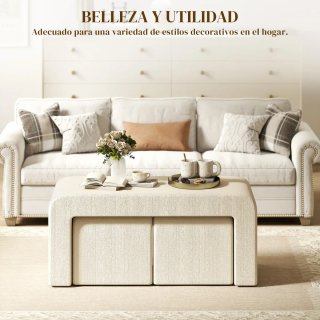 Set 3 Bancos Zapateros Beige