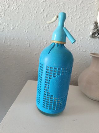 Sifón azul vintage