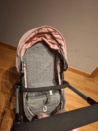 Carrito de muñecas multiposición rosa