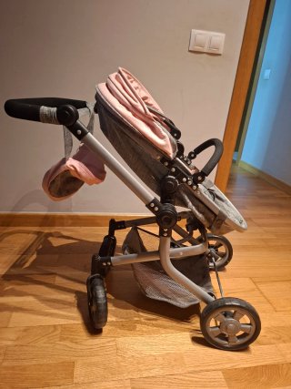 Carrito de muñecas multiposición rosa