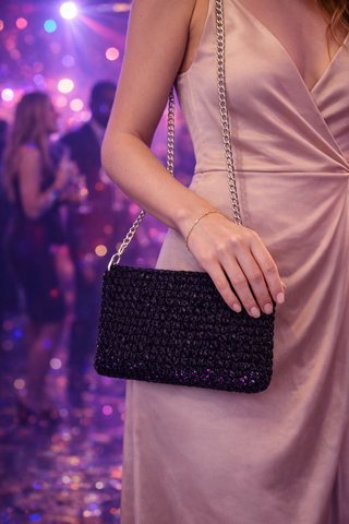 Bolso fiesta crochet negro nuevo