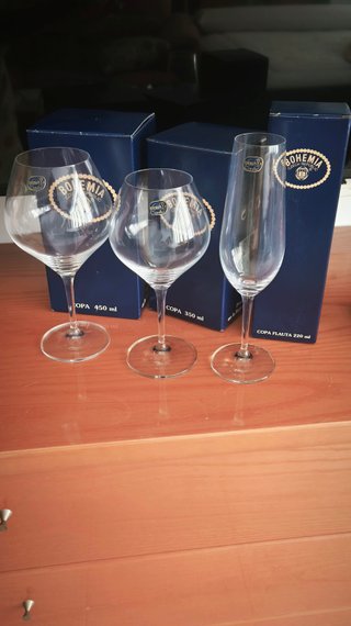 Set 3 Copas Bohemia Cristal
