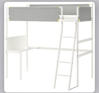 Litera IKEA blanca con escritorio