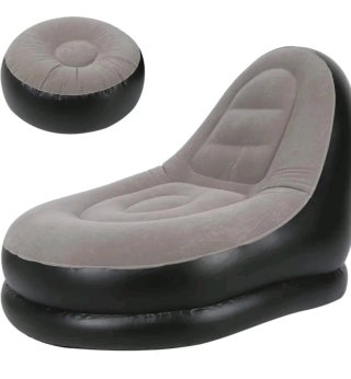 Poltrona gonfiabile con pouf