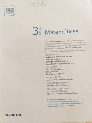 Matemáticas 3o Primaria Santillana. 3 trimestres