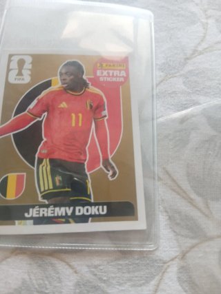 Carta Jérémy Doku Extra Sticker Dorada