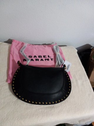 Bolso Isabel Marant Negro con Tachuelas Doradas