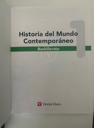LIBRO HISTORIA DEL MUNDO CONTEMPORÁNEO 1°BACHILLER