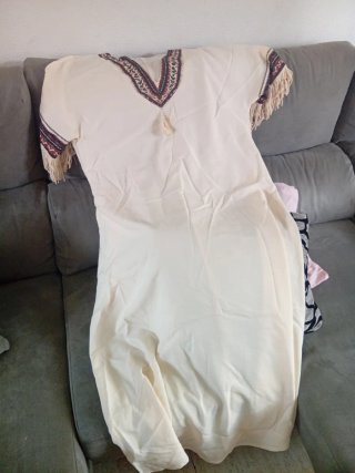 Tunica Beige Talla Única Bordada