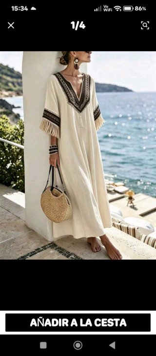 Tunica Beige Talla Única Bordada