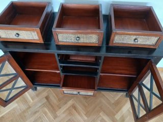 Mueble organizador madera maciza línea asiática