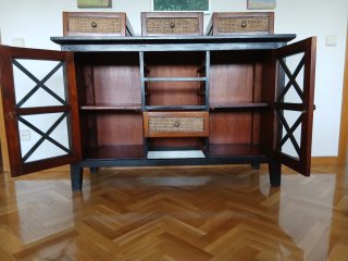 Mueble organizador madera maciza línea asiática
