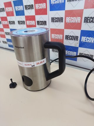 Espumador Leche Eléctrico 6 en 1, Espumador leche 350 ml  Leche Caliente y Chocolate, Espuma Caliente y Fría para Latte, Capuchinos, Macchiato, Acero Inoxidable Morpilot.