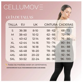Leggings Cellumove Negros Talla 5XL lipedema