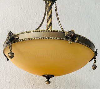 Lámpara de techo salón metal y cristal