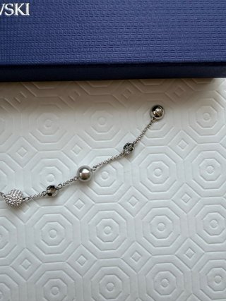 Pulsera Swarovski Gris y Plateada