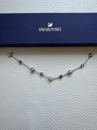 Pulsera Swarovski Gris y Plateada