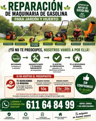 Reparación de maquinaria de gasolina