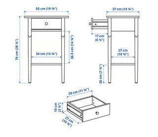 Lote 2 Mesitas Noche IKEA BLÄSTÅSEN Negro