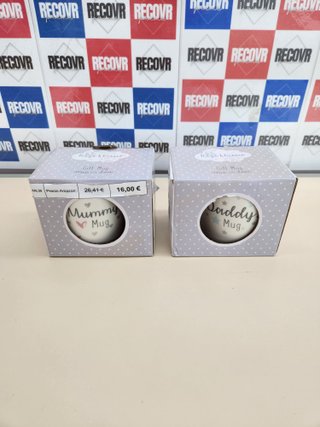Set 2 tazas “New Parents” con moneda decisión mamá y papá