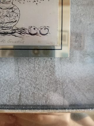 M. Cascella incisione vaso fiori firmata