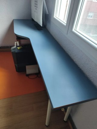 Encimera de escritorio azul