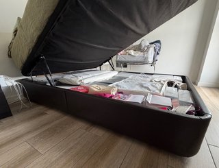Cama Canapé Ikea Abatible 140x200 Marrón oscuro