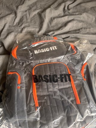 Mochila BASIC-FIT gris y naranja
