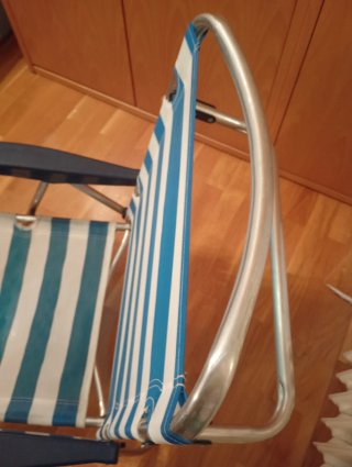 Tumbona Playa Plegable Rayas Azul/Blanco